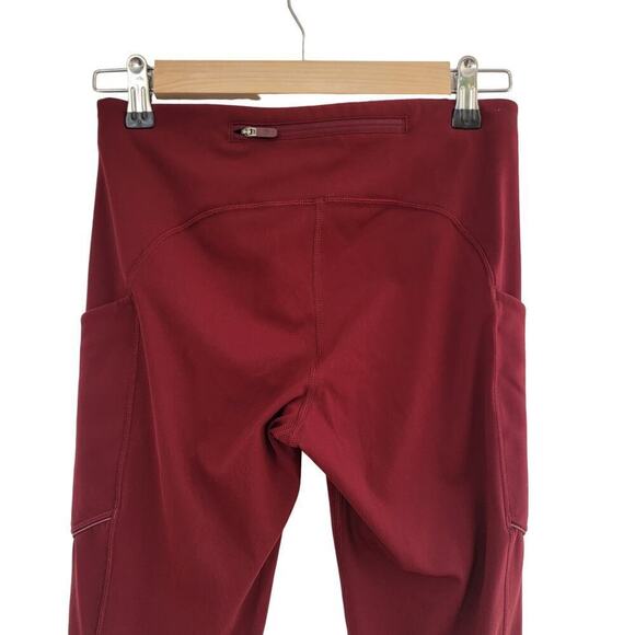 Lululemon Maroon Red Wunder Under High Rise Luxtreme Cropped Tight Leggings SZ 2 - Picture 4 of 8
